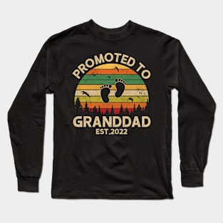 Promoted To Granddad Est 2022 Pregnancy Announcement Vintage Long Sleeve T-Shirt